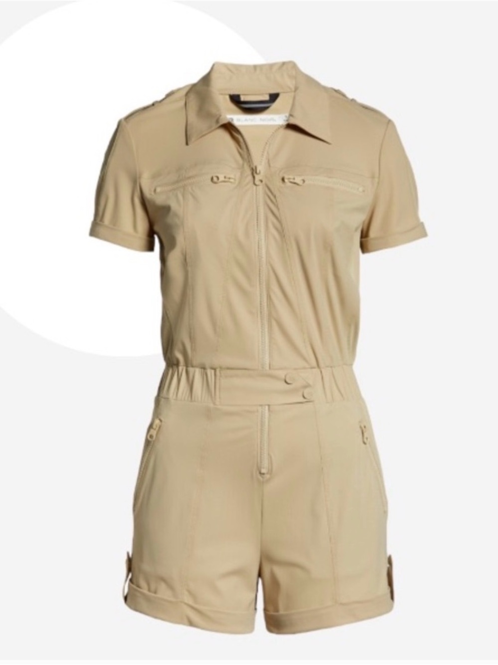 blanc noir Mastermind 2.0 Romper nylon Short-Sleeve Zip Front Utility